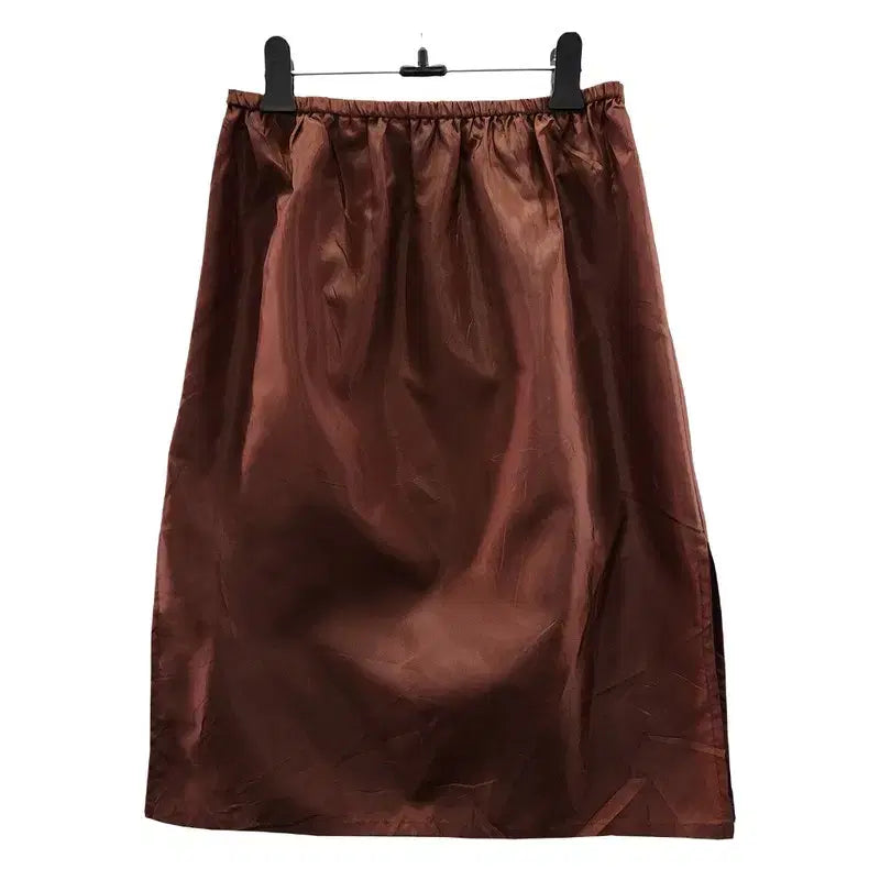 [BUNJANG] Vintage Y2K Minimalist Satin Brown Skirt / 빈티지 Y2K 미니멀 새틴 브라운 스커트