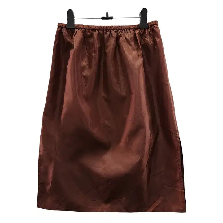 [BUNJANG] Vintage Y2K Minimalist Satin Brown Skirt / 빈티지 Y2K 미니멀 새틴 브라운 스커트