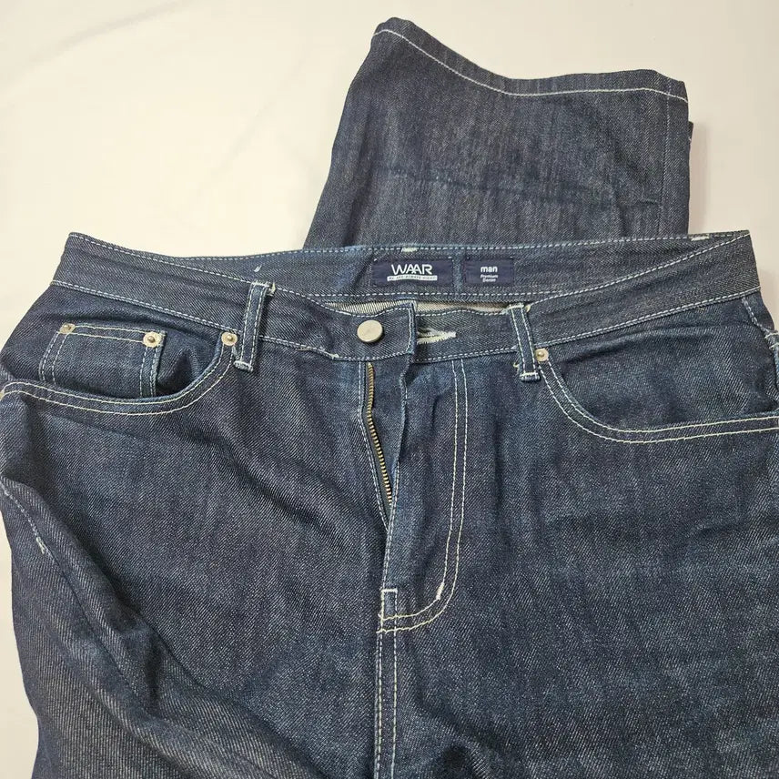 [BUNJANG] WAAR Raw Stitch Denim Pants L / WAAR 와르 스티치 생지 데님팬츠 프리미엄진 L