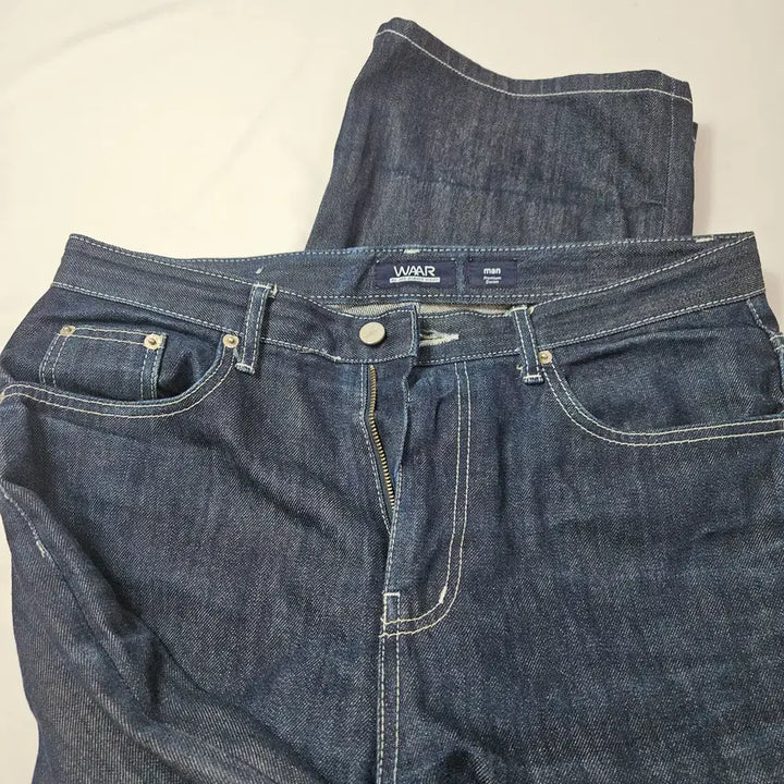 [BUNJANG] WAAR Raw Stitch Denim Pants L / WAAR 와르 스티치 생지 데님팬츠 프리미엄진 L