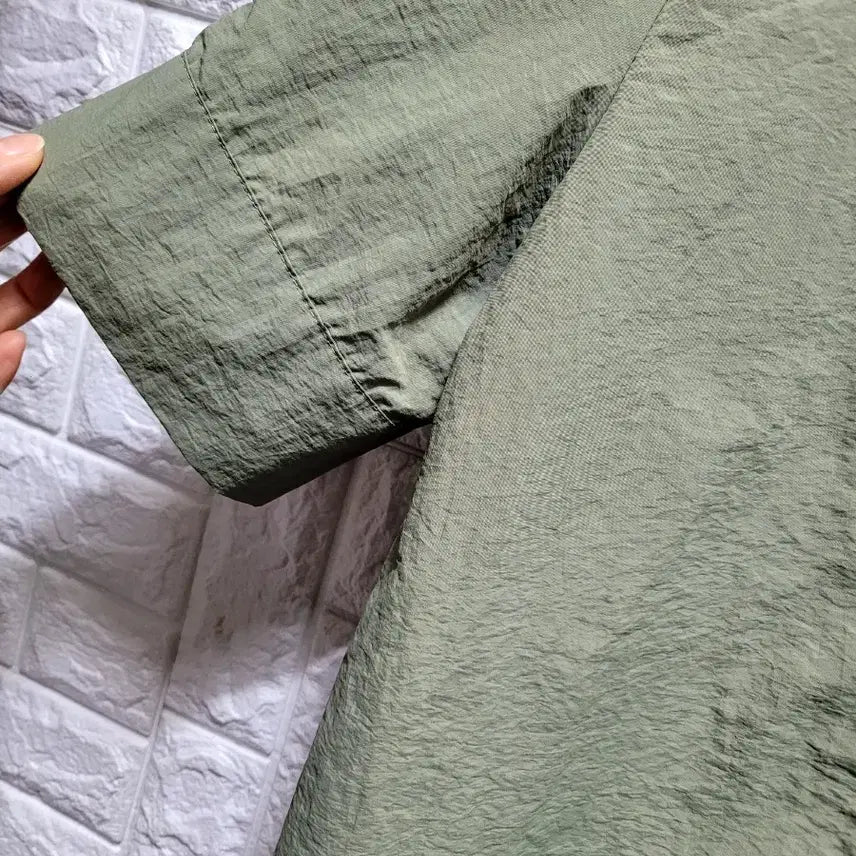 [SOLD OUT] 올리브 그린 레이스 반팔 셔츠