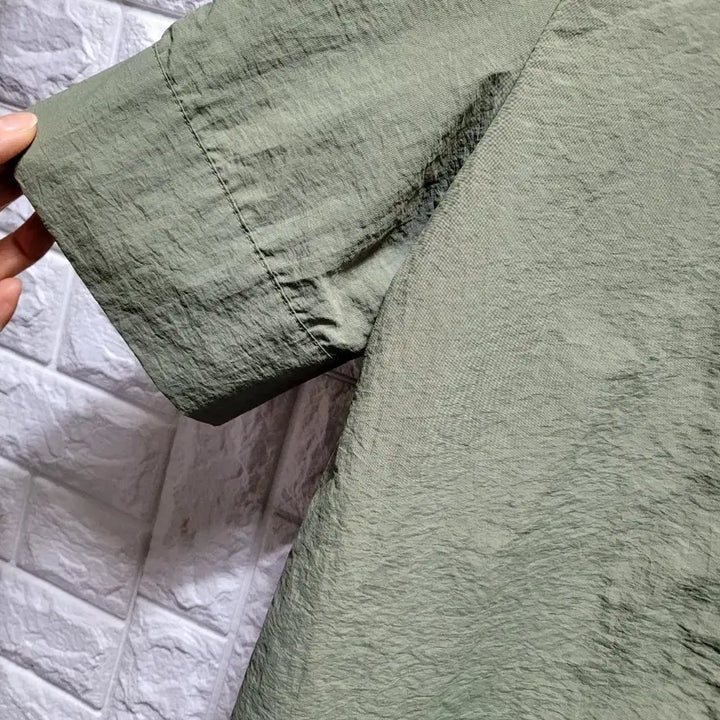 [SOLD OUT] 올리브 그린 레이스 반팔 셔츠
