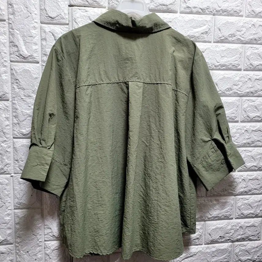 [SOLD OUT] 올리브 그린 레이스 반팔 셔츠