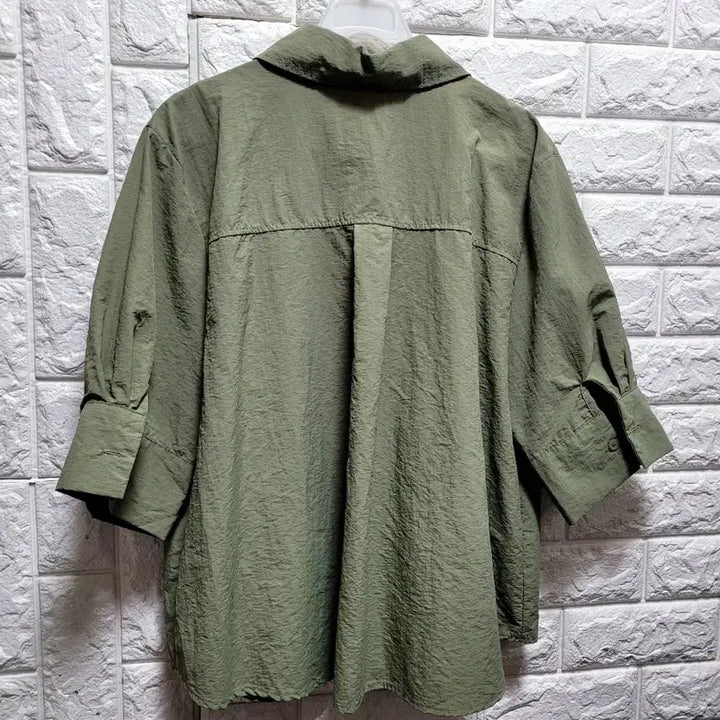 [SOLD OUT] 올리브 그린 레이스 반팔 셔츠