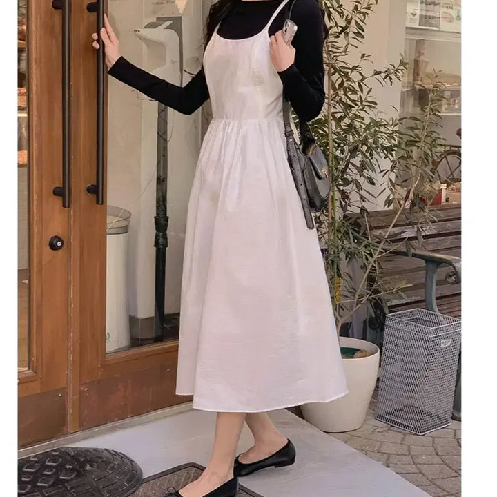 [SOLD OUT] 새상품) 에이블리 화이트 뷔스티에 롱 원피스