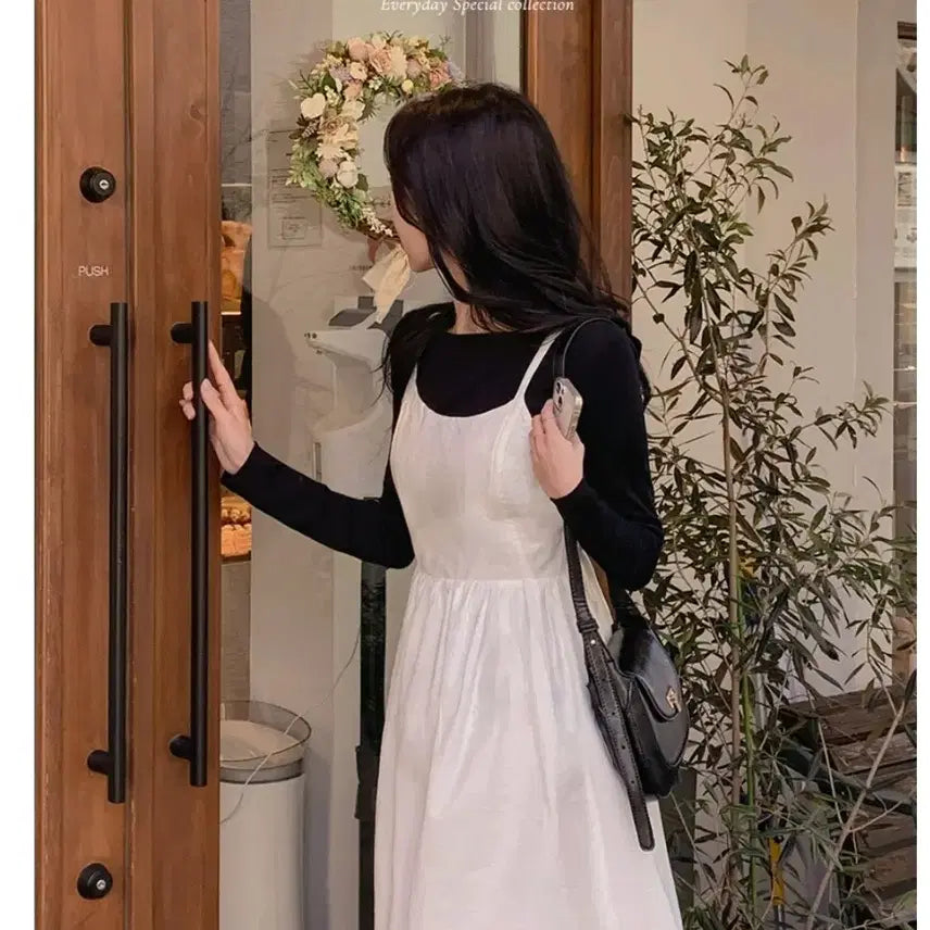 [SOLD OUT] 새상품) 에이블리 화이트 뷔스티에 롱 원피스