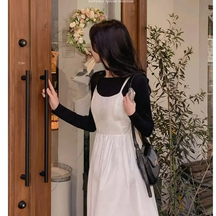 [SOLD OUT] 새상품) 에이블리 화이트 뷔스티에 롱 원피스