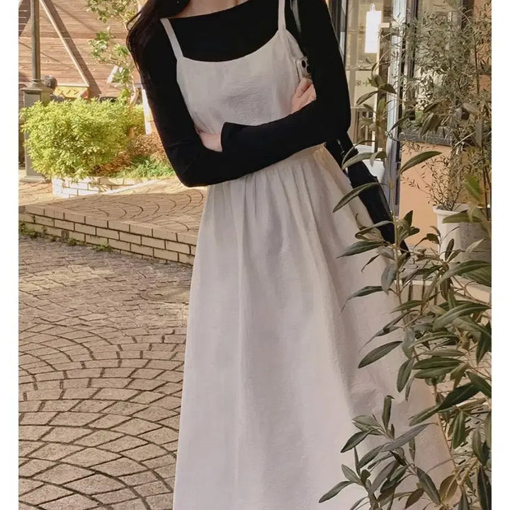 [SOLD OUT] 새상품) 에이블리 화이트 뷔스티에 롱 원피스