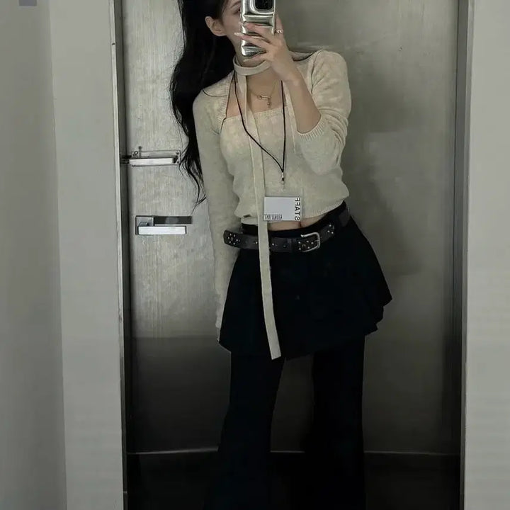 [BUNJANG] Khaki Point Bolero Top Beige / 카키포인트 볼레로탑 베이지