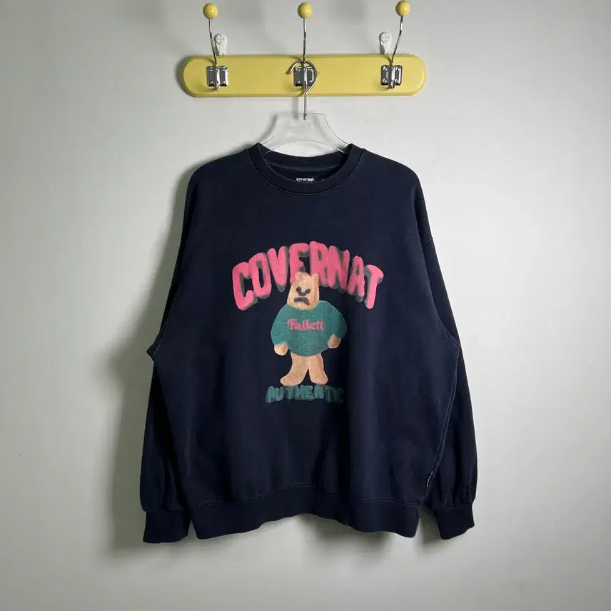 [BUNJANG] Palette X Covernat Bear Logo Printed Sweatshirt / 팔렛 X 커버낫 베어 로고 프린팅 맨투맨 L