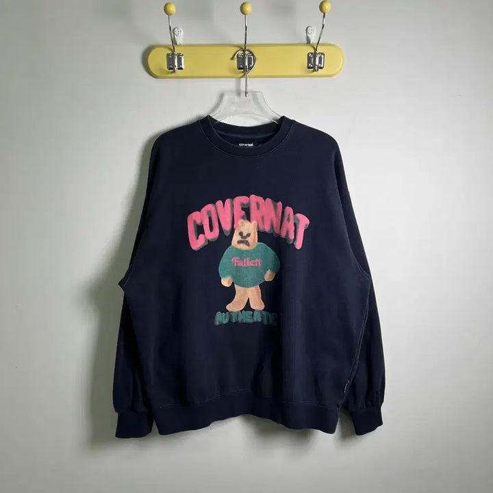 [BUNJANG] Palette X Covernat Bear Logo Printed Sweatshirt / 팔렛 X 커버낫 베어 로고 프린팅 맨투맨 L