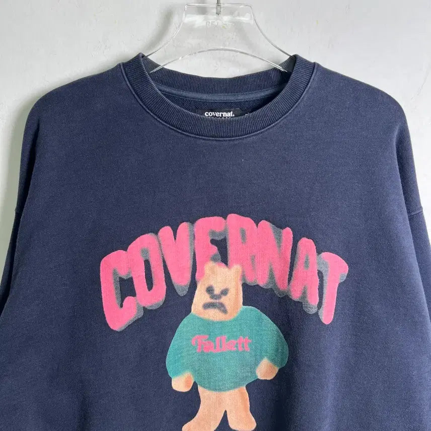 [BUNJANG] Palette X Covernat Bear Logo Printed Sweatshirt / 팔렛 X 커버낫 베어 로고 프린팅 맨투맨 L