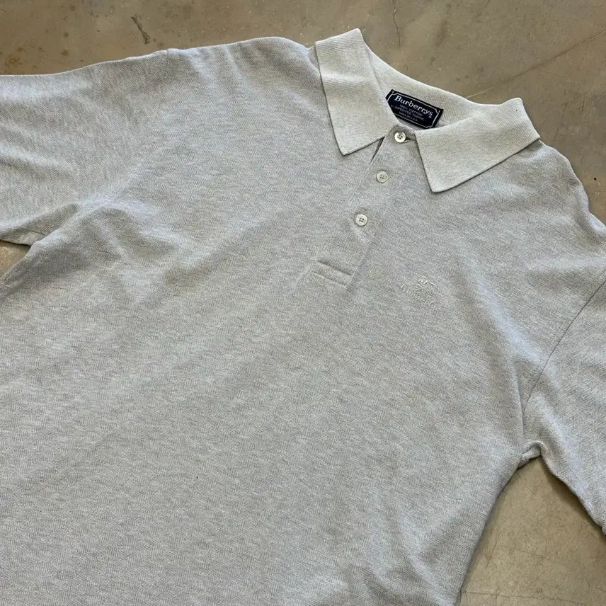 [BUNJANG] Burberry Cotton Short Sleeve T-shirt / XL 버버리 MADE IN USA 코튼 카라반팔티