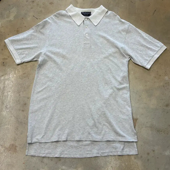 [BUNJANG] Burberry Cotton Short Sleeve T-shirt / XL 버버리 MADE IN USA 코튼 카라반팔티