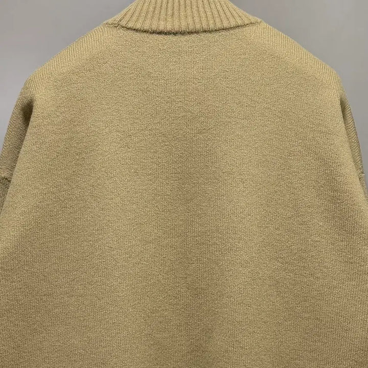 [BUNJANG] Ami Virgin Wool Intarsia Knit Beige M / 아미 버진울 인타르시아 니트 베이지 M