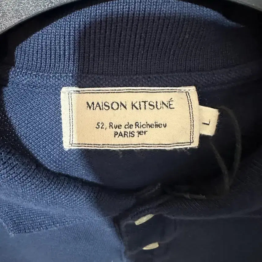 [BUNJANG] Maison Kitsune Tricolor Fox Patch Classic Polo Shirt / 메종키츠네 트라이컬러 폭스 패치 클래식 폴로셔츠