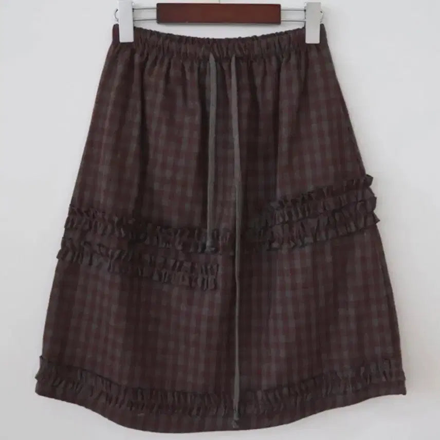 [BUNJANG] Mori Girl Vintage Check Midi Skirt / 모리걸 빈티지 체크 미디 스커트