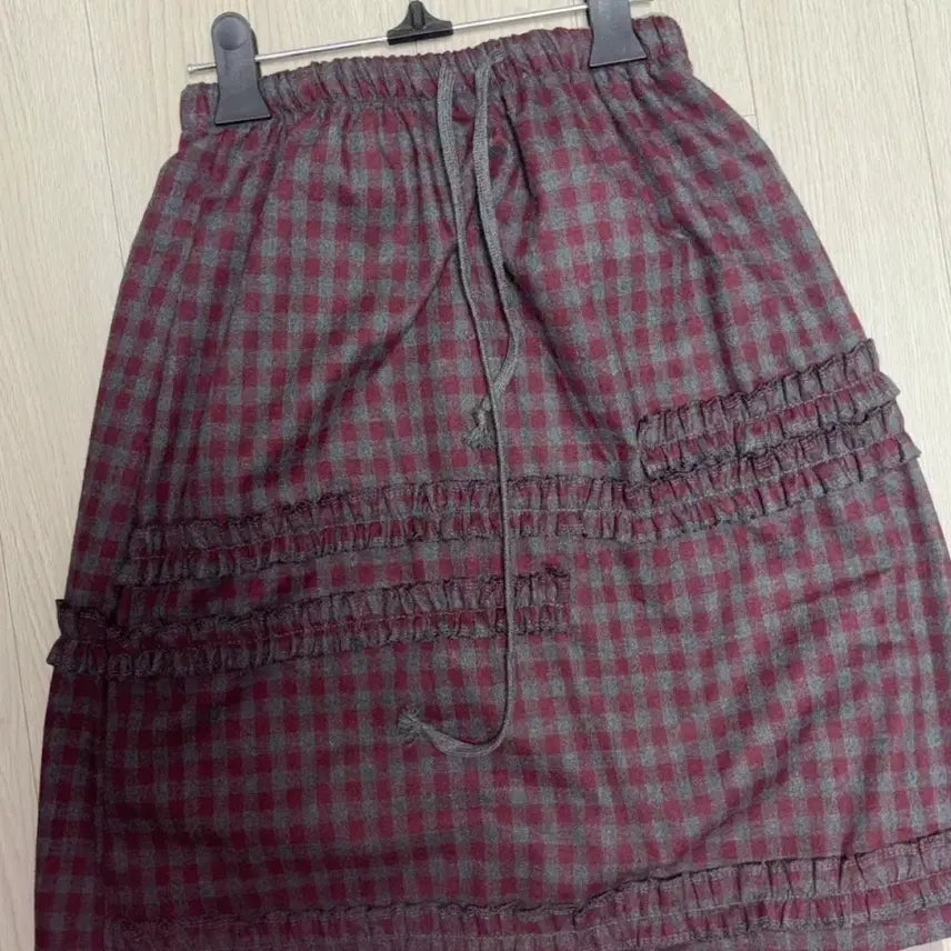 [BUNJANG] Mori Girl Vintage Check Midi Skirt / 모리걸 빈티지 체크 미디 스커트