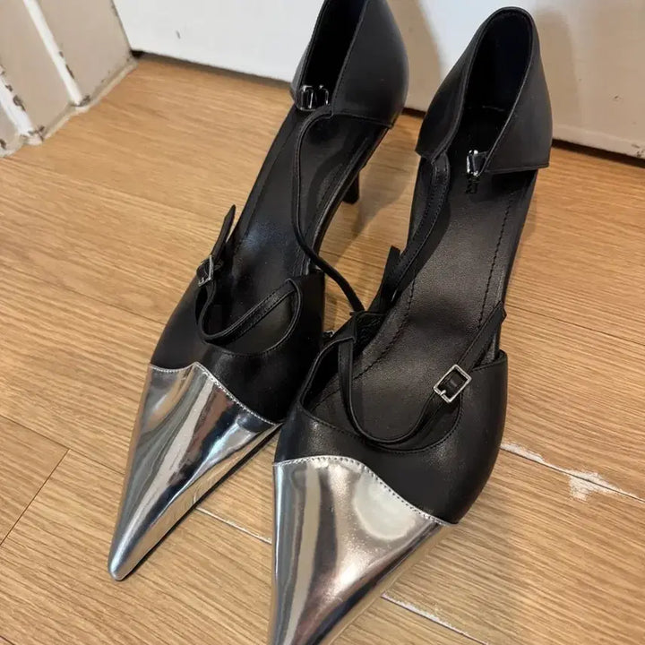 [BUNJANG] Orr Silver Tip High Heels / 오르 실버팁 하이힐