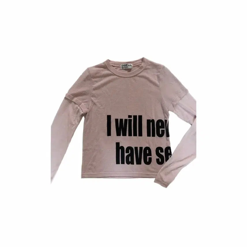 [SOLD OUT] 핑크 레이어드 레터링 긴팔티
