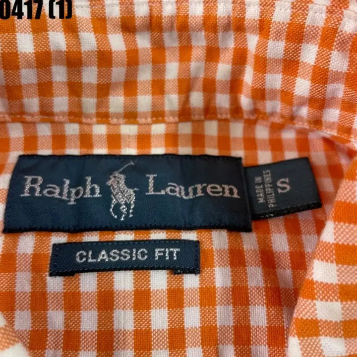[BUNJANG] Polo Ralph Lauren Orange Checkered Shirt / 폴로 랄프로렌 오렌지 체크셔츠 남방 긴팔 S