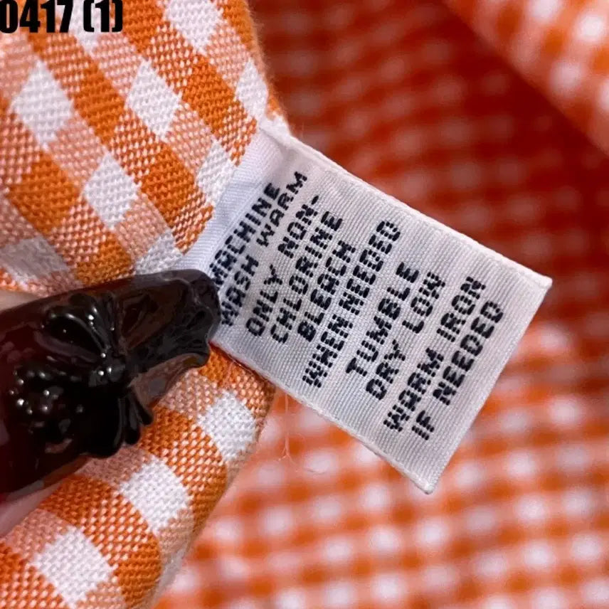 [BUNJANG] Polo Ralph Lauren Orange Checkered Shirt / 폴로 랄프로렌 오렌지 체크셔츠 남방 긴팔 S