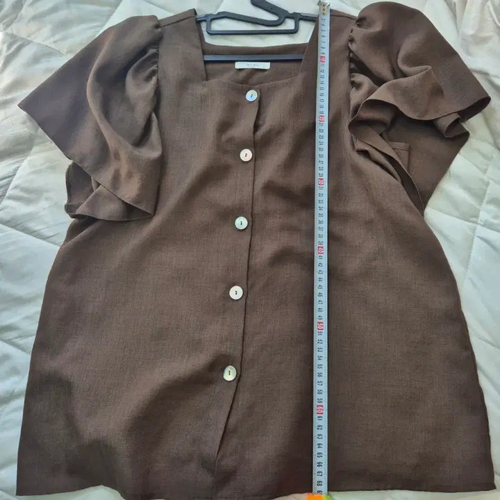 [BUNJANG] Brown Linen Blouse / 브라운 린넨 블라우스