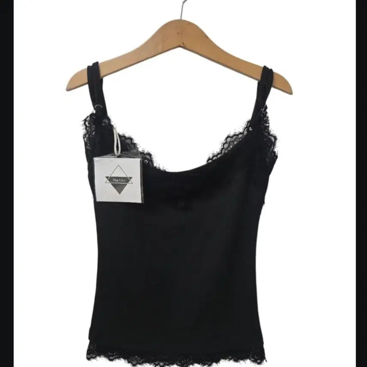 [BUNJANG] Black Lace Sleeveless Top / 블랙 레이스 끈나시 슬리브리스