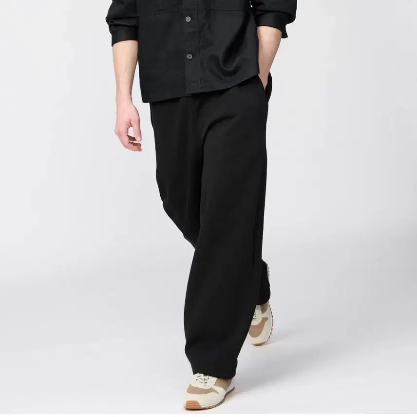 [SOLD OUT] 유니클로c스웨트와이드팬츠블랙s