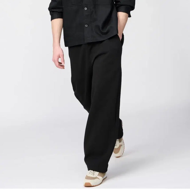 [SOLD OUT] 유니클로c스웨트와이드팬츠블랙s