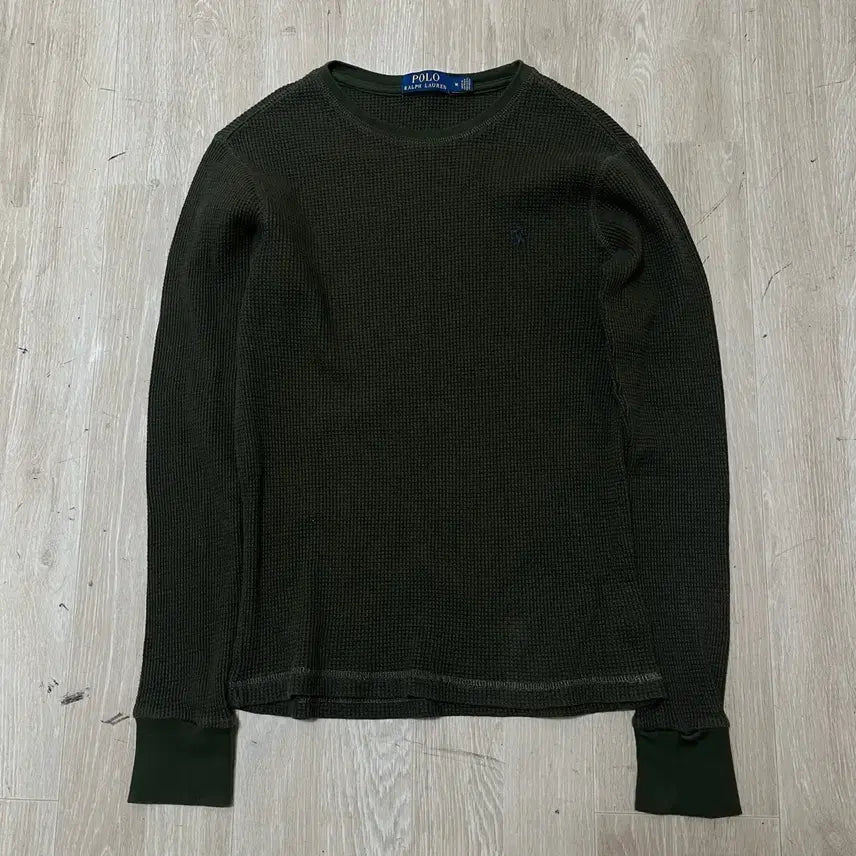 [SOLD OUT] 폴로 랄프로렌 여성 스몰포니 로고 와플 니트 [카키] M/95