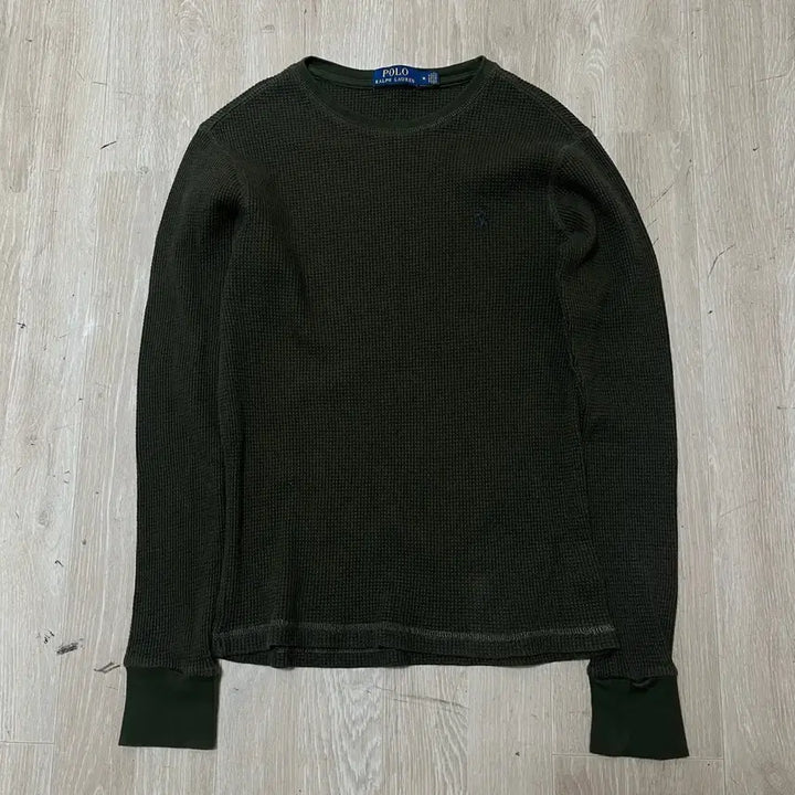 [SOLD OUT] 폴로 랄프로렌 여성 스몰포니 로고 와플 니트 [카키] M/95