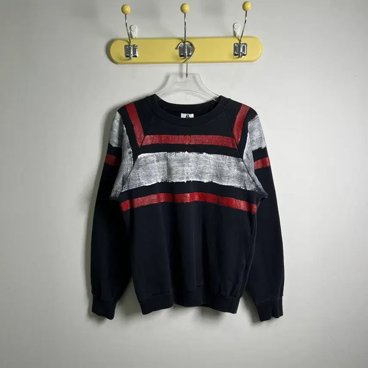 [BUNJANG] Nepenthes Painted Stripe Crew Neck Sweatshirt XS / 네펜데스 페인티드 스트라이프 크루넥 맨투맨 XS