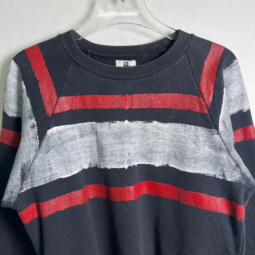 [BUNJANG] Nepenthes Painted Stripe Crew Neck Sweatshirt XS / 네펜데스 페인티드 스트라이프 크루넥 맨투맨 XS