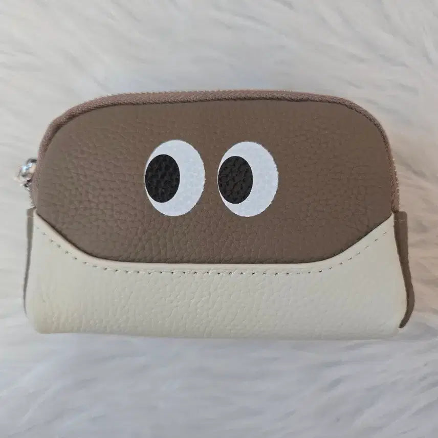 [BUNJANG] Leather Pouch Wallet / 귀여운 표정 파우치 소가죽 지갑