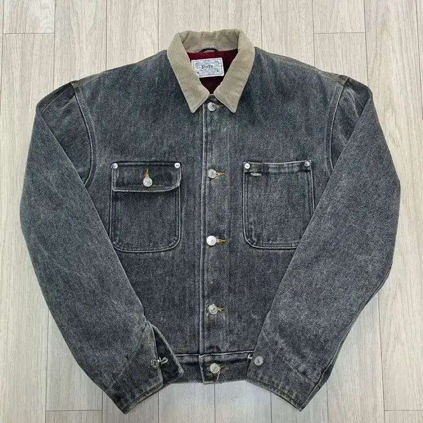 [BUNJANG] Polo USA Black Denim Blanket Jacket / 80s 90s usa polo 미제 폴로 흑청 블랭킷 덩가리 자켓 s