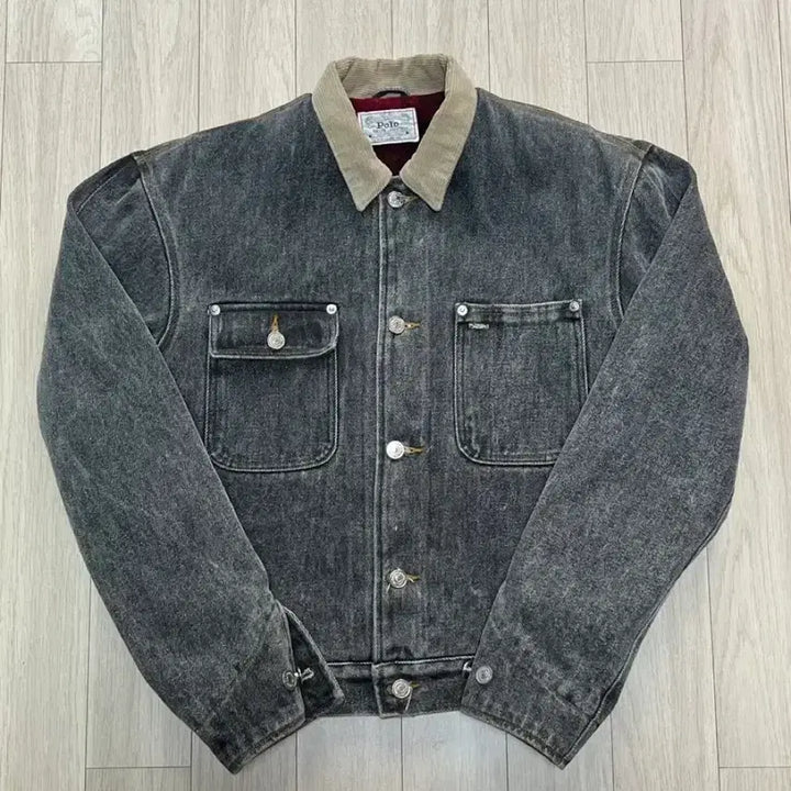 [BUNJANG] Polo USA Black Denim Blanket Jacket / 80s 90s usa polo 미제 폴로 흑청 블랭킷 덩가리 자켓 s