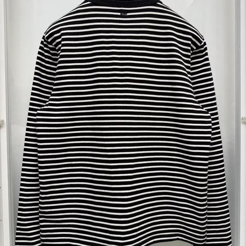 [BUNJANG] AMI Small Heart Stripe T-shirt L / 아미 스몰하트 스트라이프 단가라 티셔츠 L