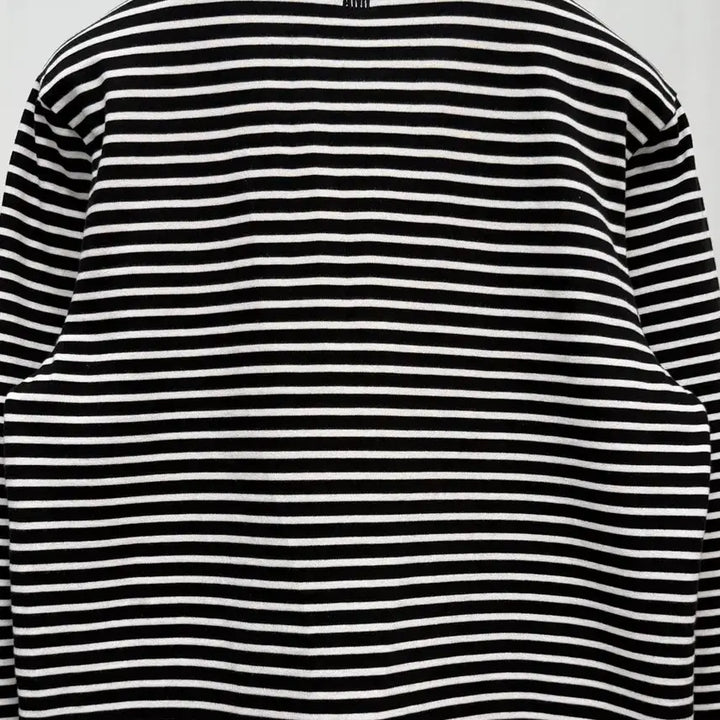 [BUNJANG] AMI Small Heart Stripe T-shirt L / 아미 스몰하트 스트라이프 단가라 티셔츠 L