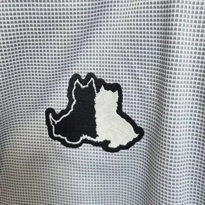 [SOLD OUT] 블랙앤화이트 체크 패턴 블루종 점퍼