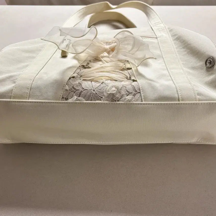 [BUNJANG] Obuni Daily Ribbon Gym Bag - Ivory / 오부니 Daily ribbon gym bag_ivory 데일리 리본 짐백