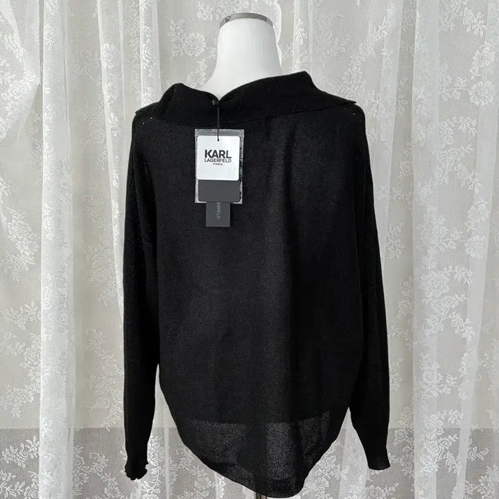 [BUNJANG] Karl Lagerfeld Glitter Knit Top / 55) 새상품 칼라거펠트 글리터 여름 니트 블랙