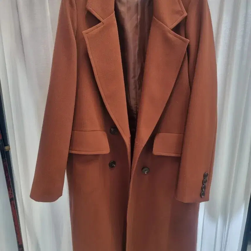 [BUNJANG] ZISbuy Brown Long Coat / 위비스 ZISbuy 브라운 롱 코트 봄.가을용