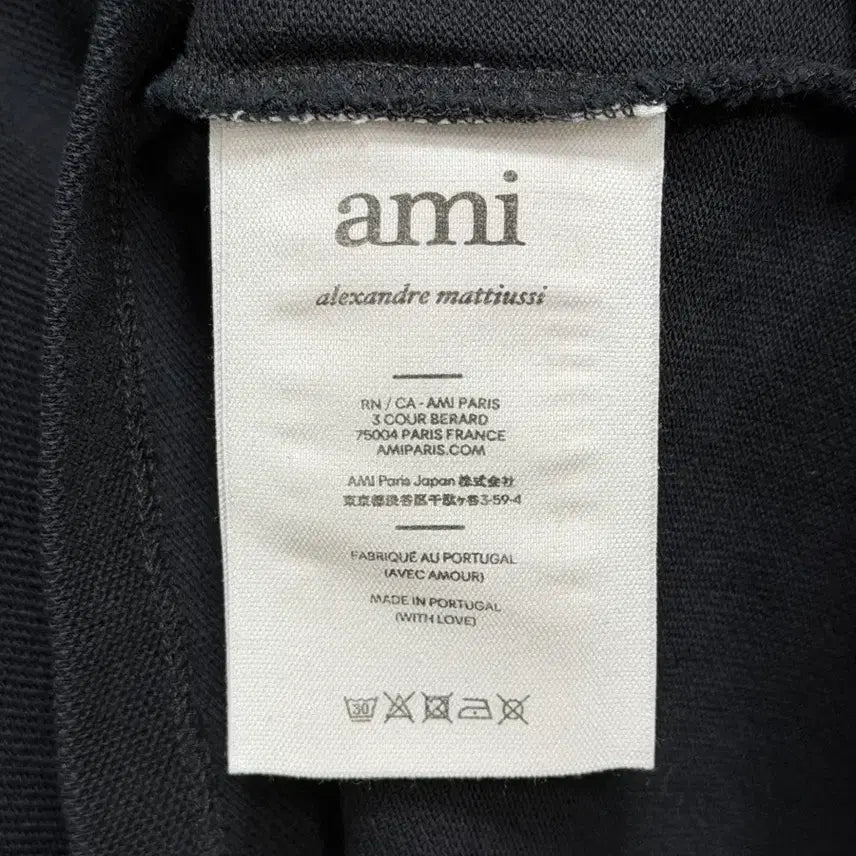 [BUNJANG] AMI Small Heart Polo Shirt Black XS / 아미 스몰하트 반팔 카라티 블랙 XS