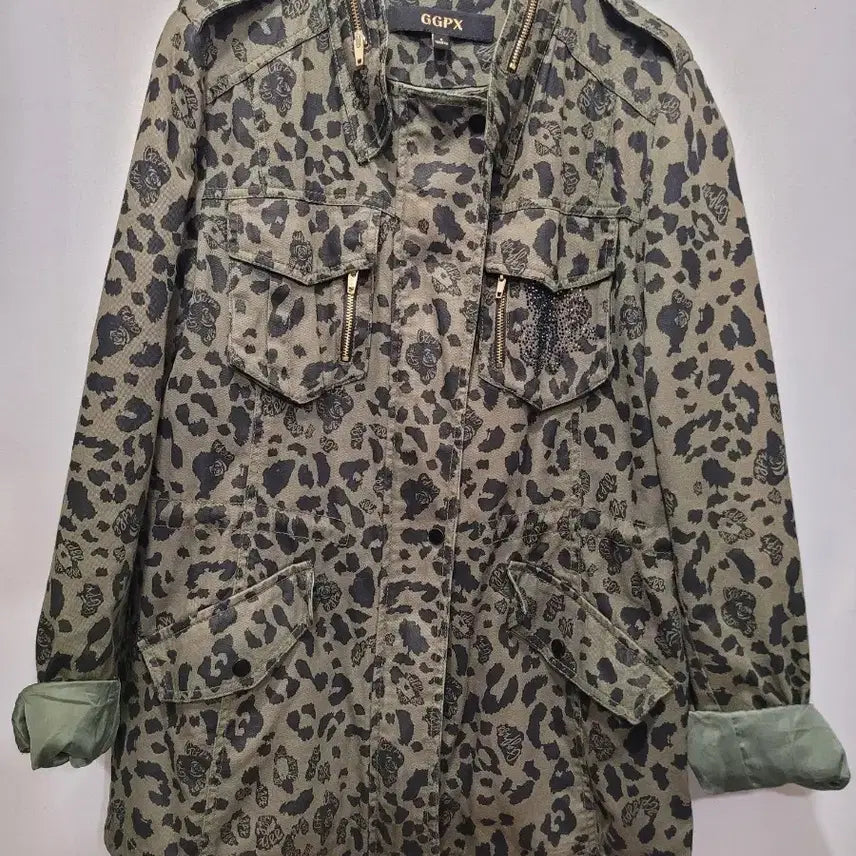 [BUNJANG] GGPX Leopard Print Field Jacket / GGPX 카키 레오파드 야상 점퍼