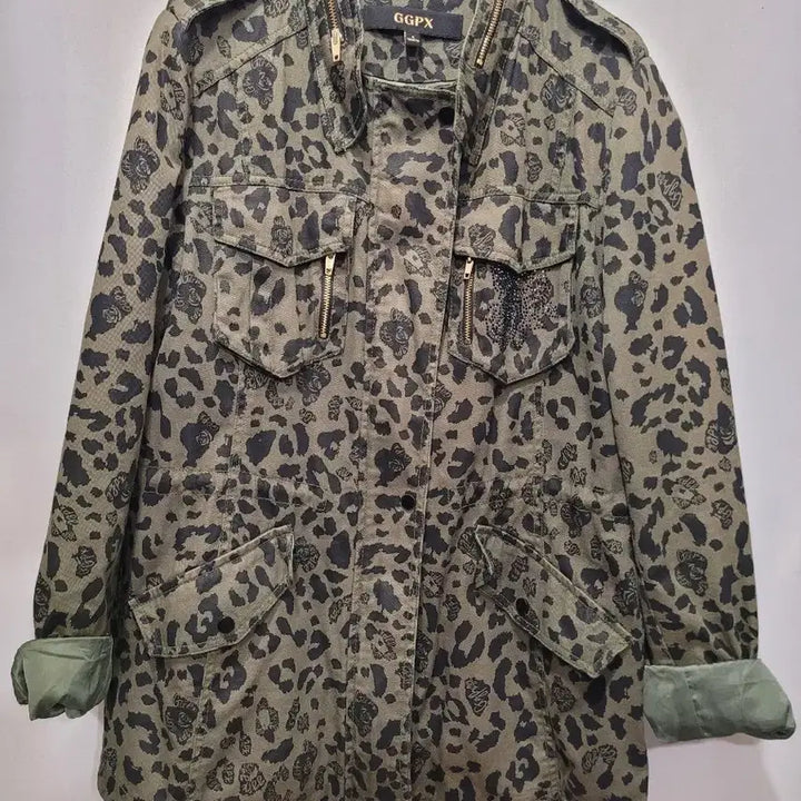 [BUNJANG] GGPX Leopard Print Field Jacket / GGPX 카키 레오파드 야상 점퍼