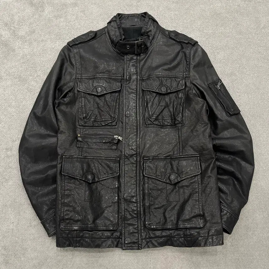 [BUNJANG] Vintage Leather Jacket / 100 빈티지 양가죽 쿼드포켓 레더자켓