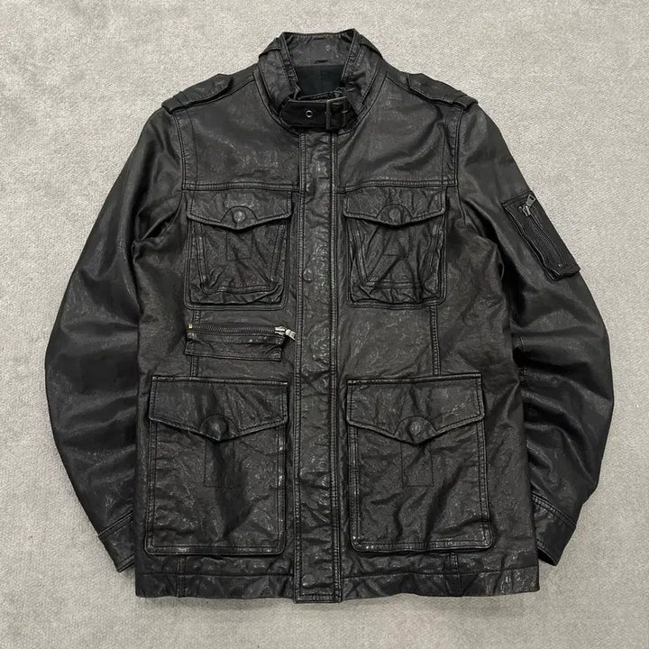 [BUNJANG] Vintage Leather Jacket / 100 빈티지 양가죽 쿼드포켓 레더자켓