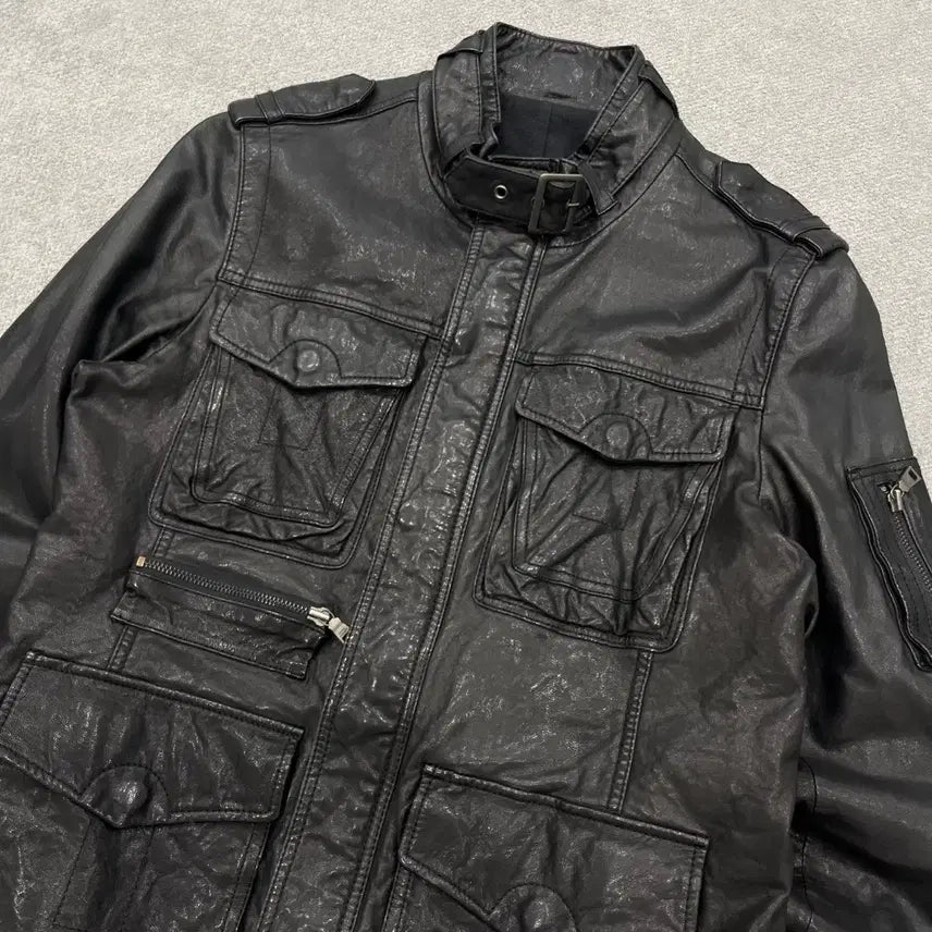 [BUNJANG] Vintage Leather Jacket / 100 빈티지 양가죽 쿼드포켓 레더자켓