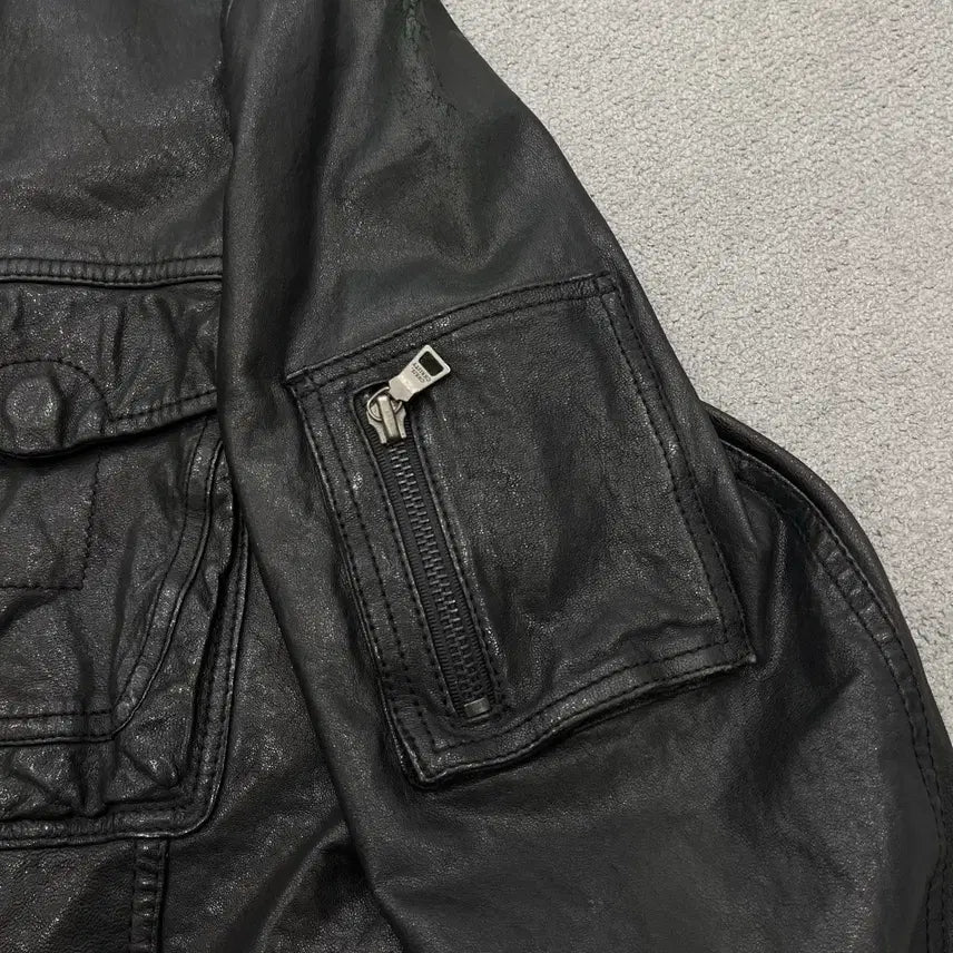 [BUNJANG] Vintage Leather Jacket / 100 빈티지 양가죽 쿼드포켓 레더자켓